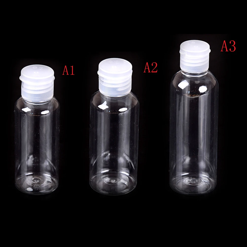 1pcs Plastic Clear Flip Bottles Cosmetic Jar Travel Makeup Liquid