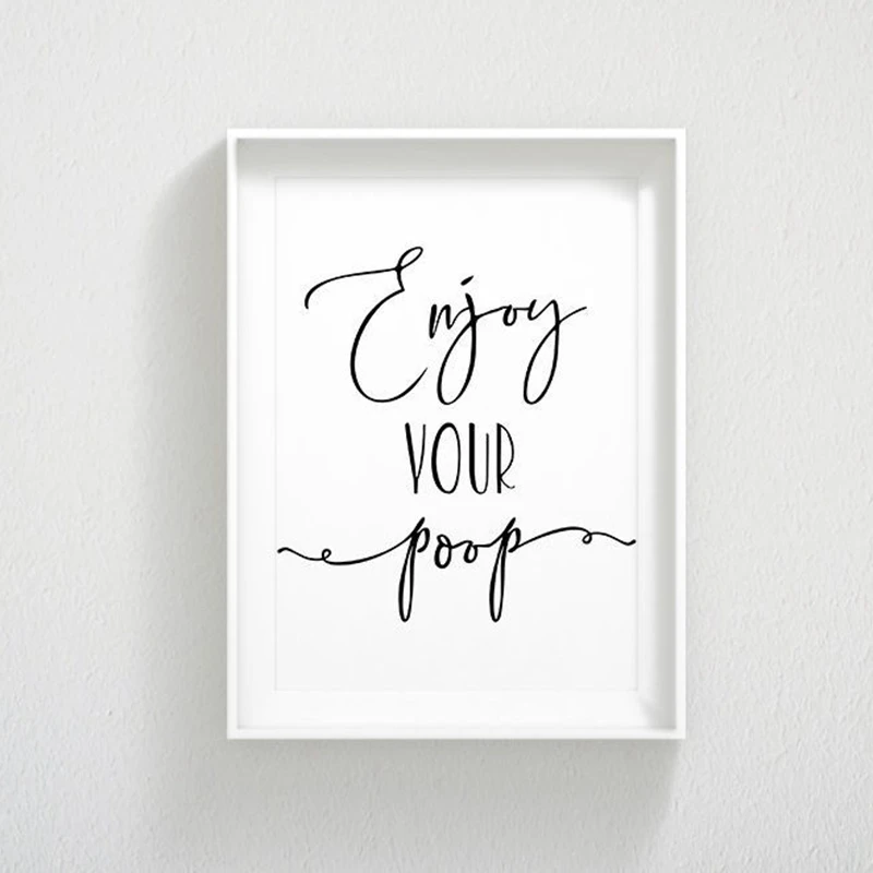 Funny Bathroom Signs Canvas Art Prints Home Decoration