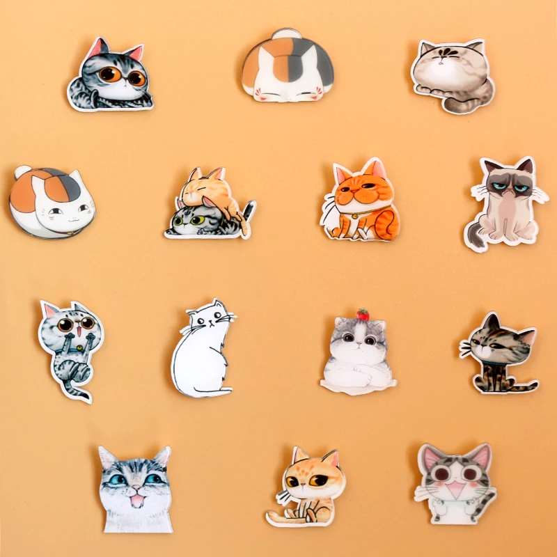 

Cute Little Cat Animal Cartoon Badge Pin Brooch Icons Badges DIY Backpack Icons Badges For Clothing Acrylic Badges Accessories