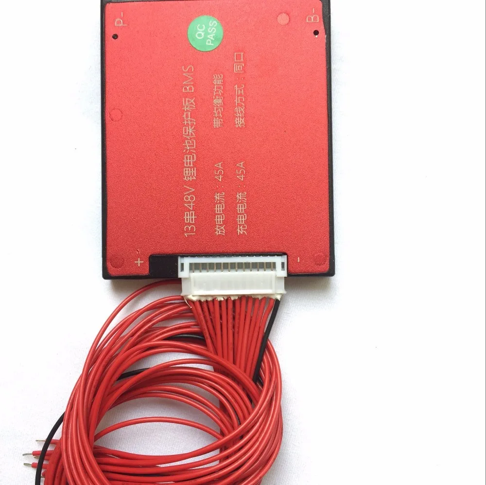 Водостойкая литиевая батарея lipo 13 s В 48 V 45A bms pcb pcm для электромобилей|Комплекты