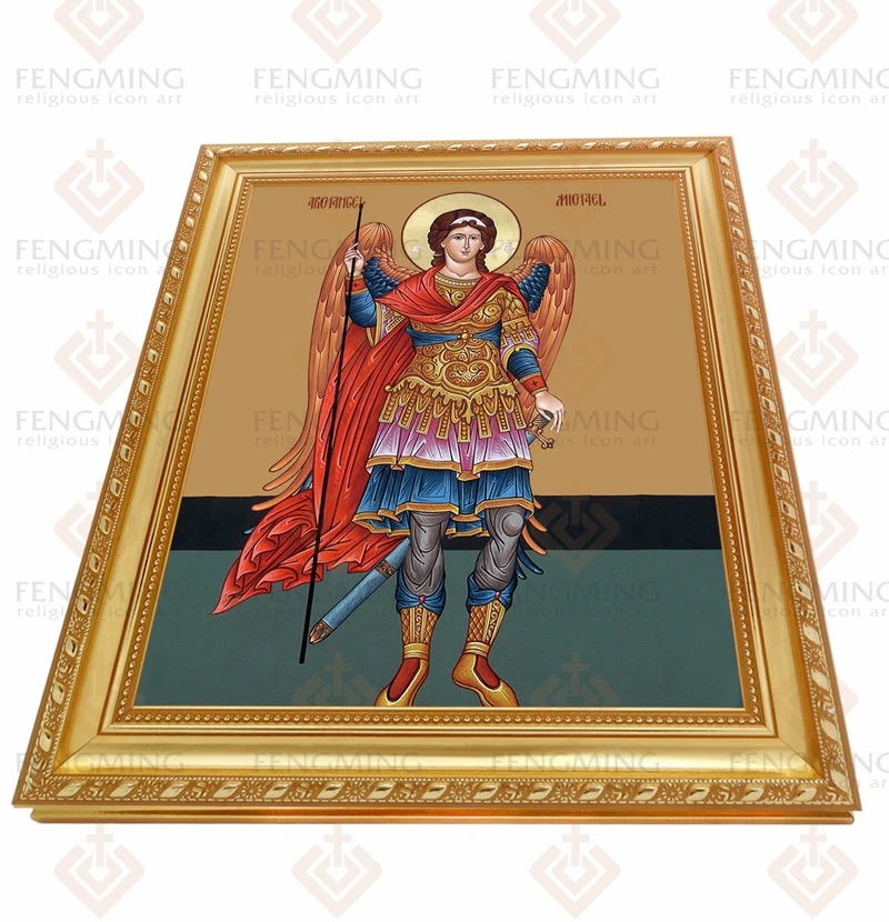Женские истинные религиозные пластиковые фоторамки икона святого ангела Майкл изображения византийский Itme для продажи винтажный домашний декор