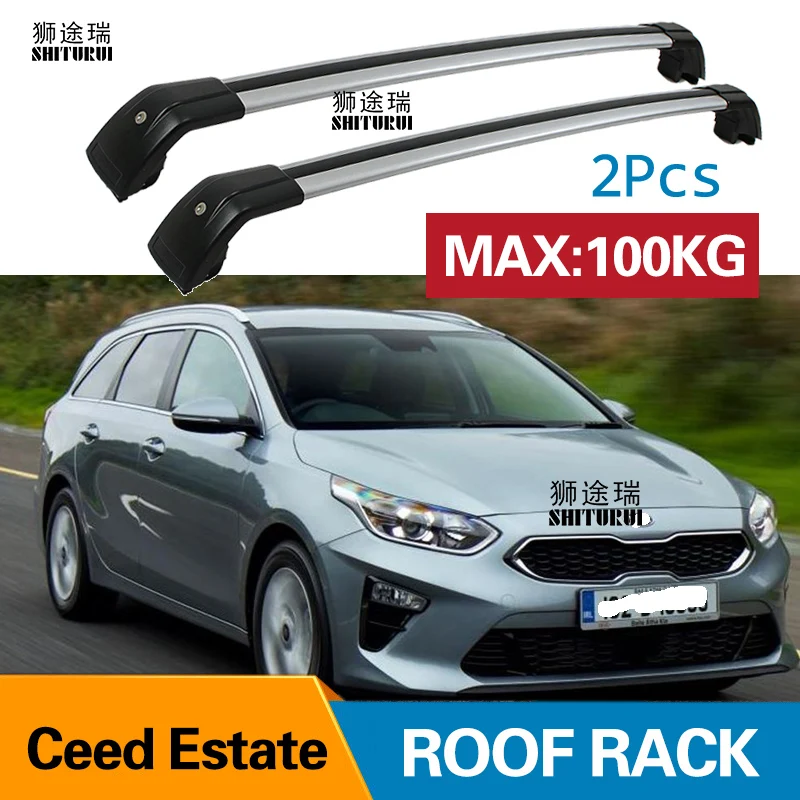 SHITURUI 2Pcs Roof bars For kia Ceed Sportswagon Ceed SW Estate 2019 Aluminum Alloy Side Bars