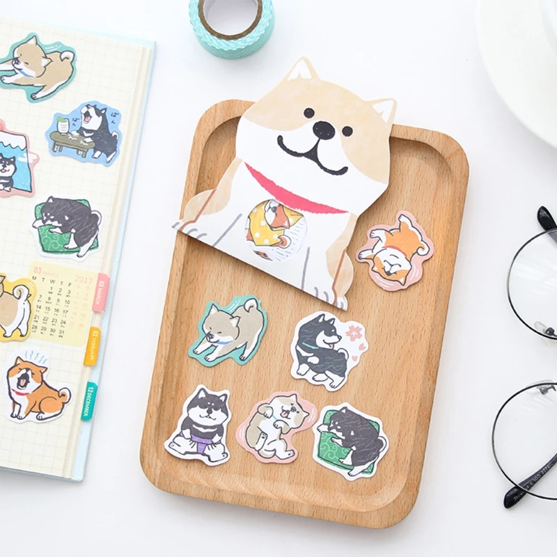 

30 Pcs Lovely Cartoon Dogs Sticker Diary Album Postcard Notebook Husky Decals