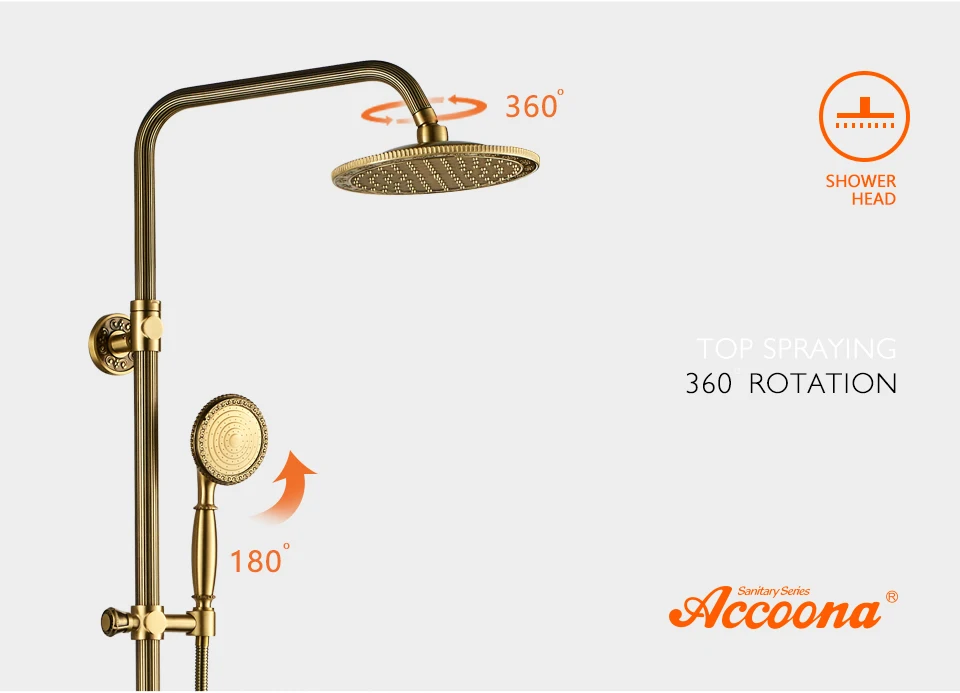 Accoona латунный смеситель набор дождевой насадки для душа товарная полка с двойной ручкой смеситель для ванной настенный для душа A83102
