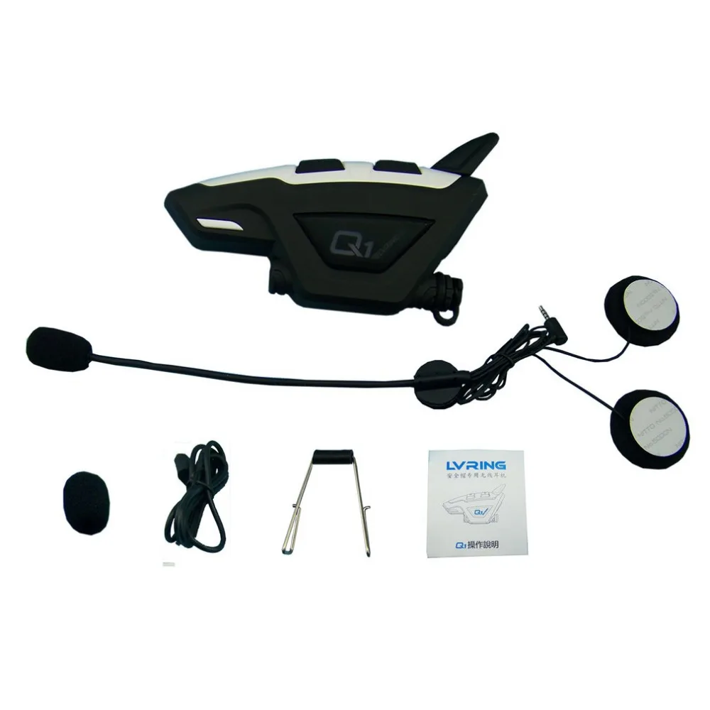 

Q1 1PC Motorcycle Helmet Bluetooth Headset Wireless Intercom BT Wireless Intercomunicador Interphone Headset MP3