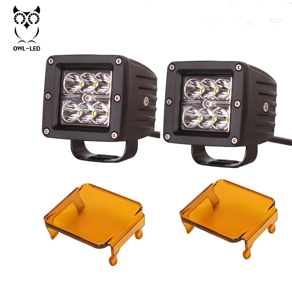 

2pcs 18W Led Pods Flush Mount Led Work Light Led Driving Light Spot Off-road Offroad Truck Car Auto SUV 4WD 4X4 Fog Lamp Light