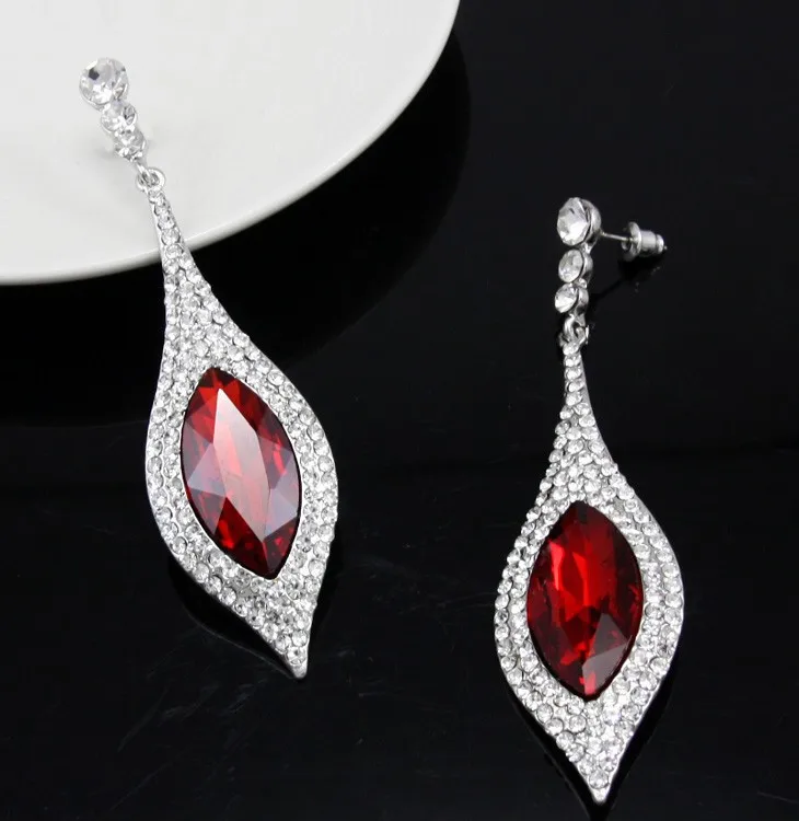 FLOLA Clearance Red Earrings for Women Austrian Crystal Wedding ...