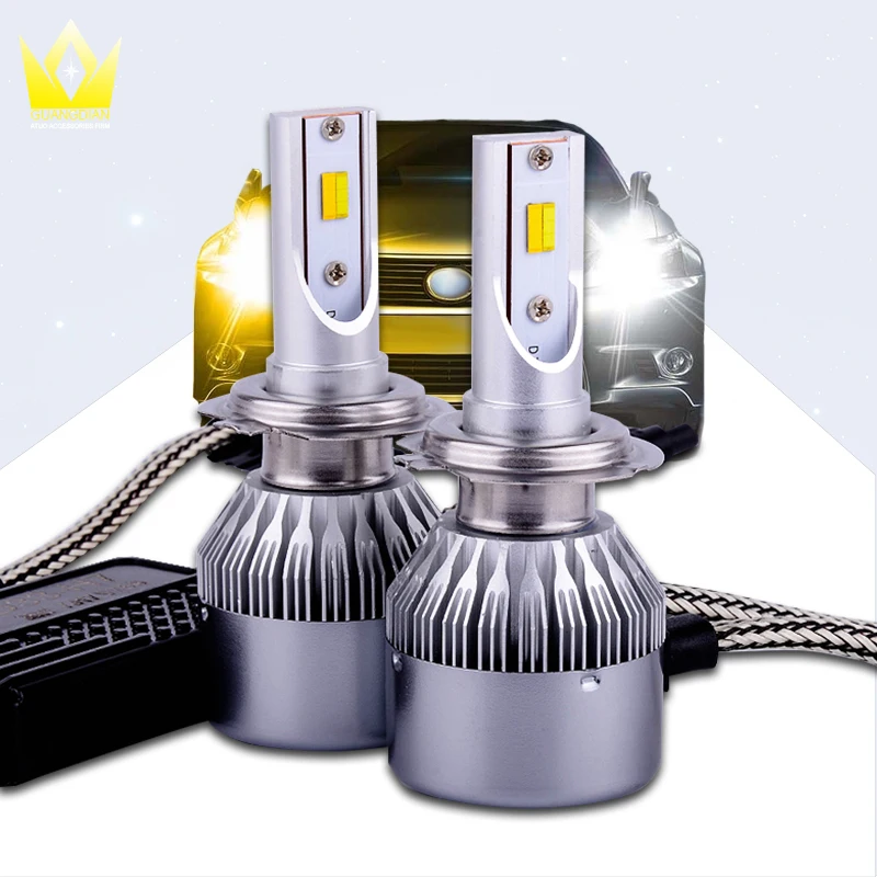 1 Set Auto LED Headlight D33 H7 Bulbs Hi Lo Beam White Headlamp 36W
