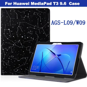 

Fashion Flip Folding Folio Stand Transparent back cover Case For Huawei MediaPad T3 9.6 AGS-L09/W09 Honor Play Tablet 2