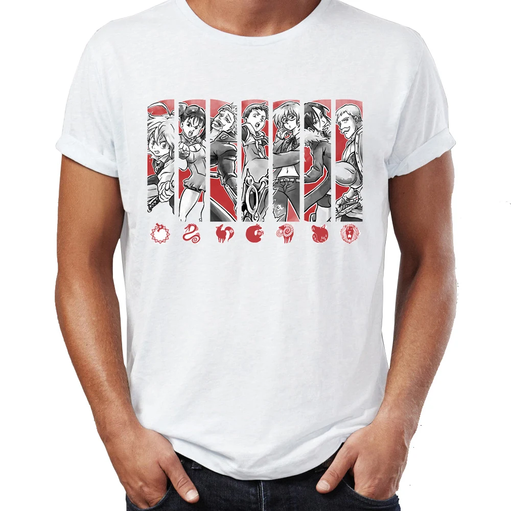 Мужская футболка с принтом Seven Deadly Sins аниме Awesome Artwork - Цвет: 4D0126M