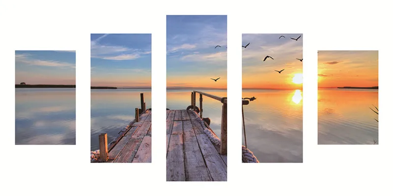 

Multi-picture 5panel 5D DIY Dusk Scenery Diamond Painting Diamond Embroidery Diamond Mosaic Cross Stitch Wall Decal Home Decor