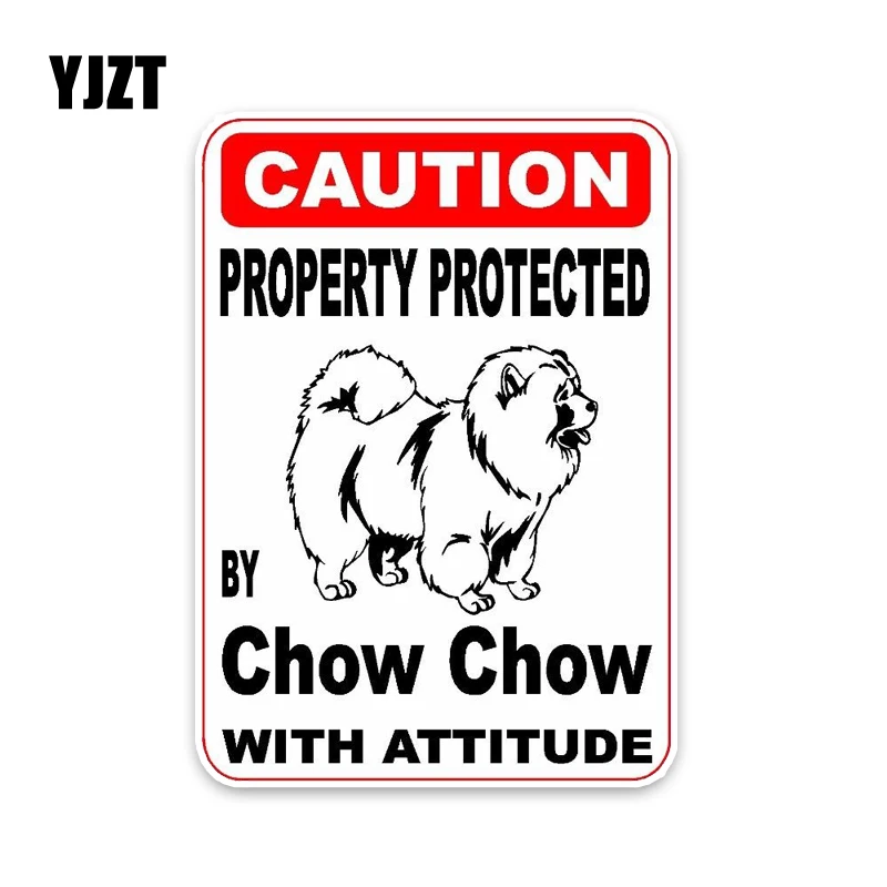 YJZT 10*14,2 см свойства защищены Чау Собака ПВХ автомобиля высокого качества стикер украшения Графический C1-4587
