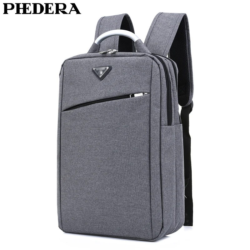 

PHEDERA New Male Business Backpack Korean Style High Quality Canvas Men Computer Rucksack Gray Black Coffee Men's Shoulder Bags