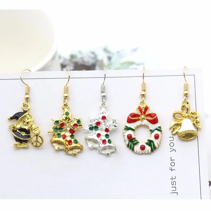 DIY Мода Рождество Серьги для Для женщин Винтаж Шарм Подвески Санта Клаус
