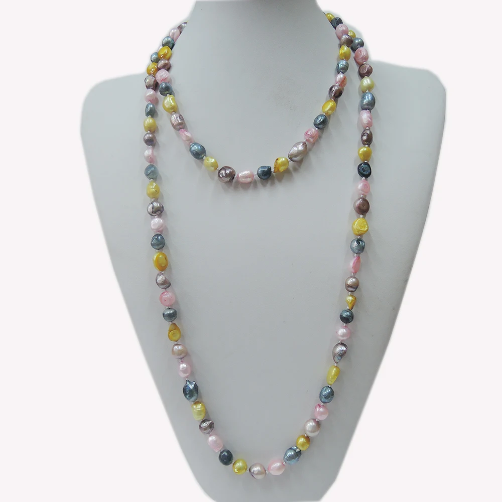 

100% NATURE FRESHWATER PEARL LONG NECKLACE-120 CM in Baroque shape