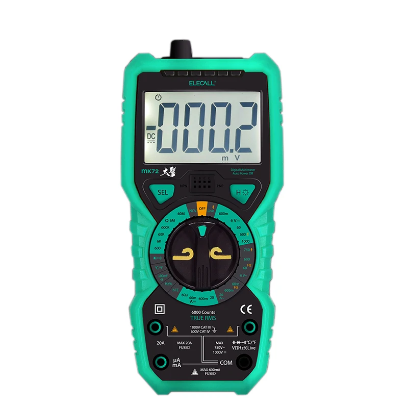 

High Precision True RMS Digital Multimeter Handheld Multimeter Mannual Range with LCD Backlight MK72