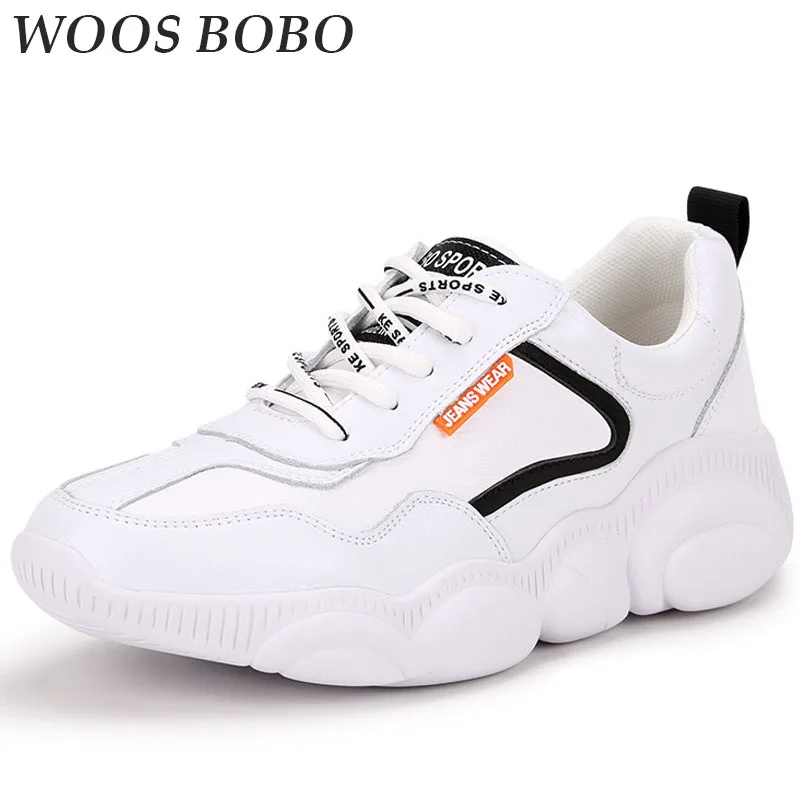

BOBO Ladies Leisure Fashion Genuine Leather sneakers shoes Comfortably breathable Flat With Girl Concise Woman Brand Outdoor