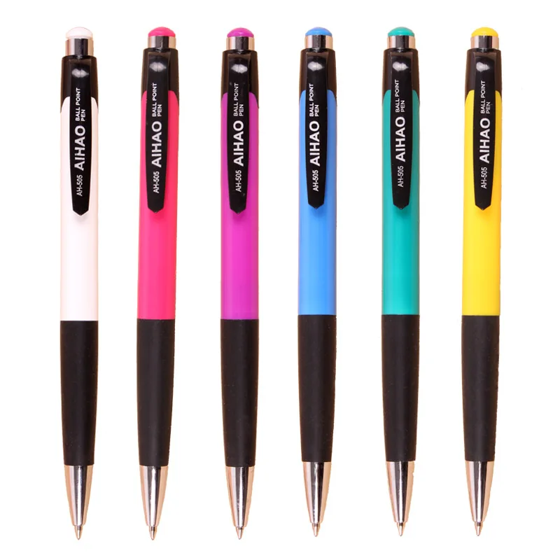 

12 pcs/Lot Blue ink color ballpoint pen 0.7mm roller ball Classic office pens Stationery School supplies Canetas escolar A6269