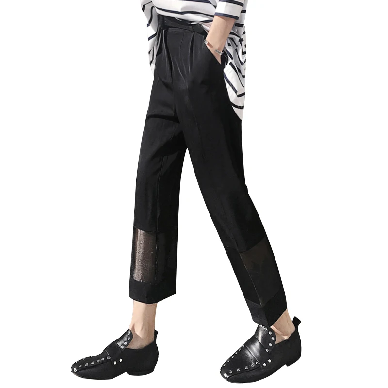 Spring Summer and Autumn straight patchwork Gauze fashion pants women 2017 new Comfortable