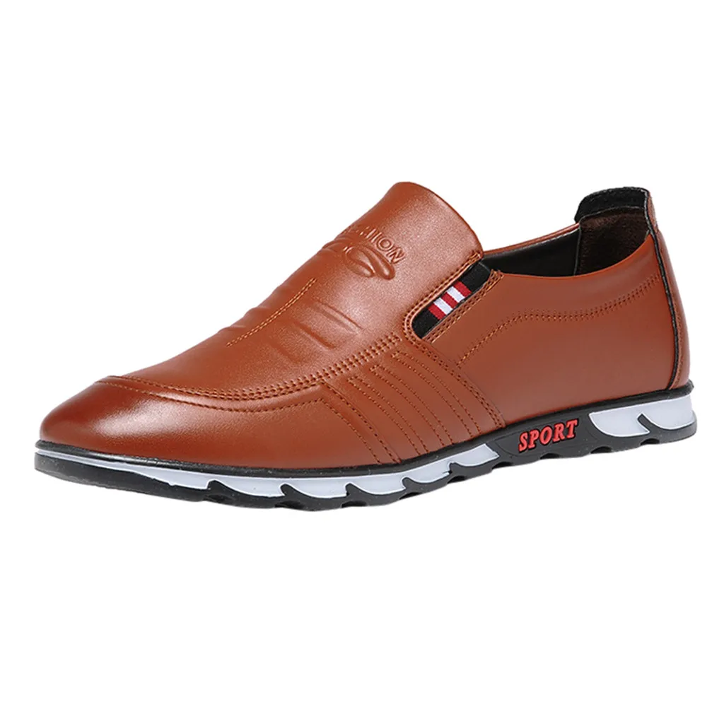 JAYCOSIN Мужские модельные туфли удобные модные мужские кожаные туфли в британском стиле деловые туфли-оксфорды в британском стиле 3 мая - Цвет: Brown