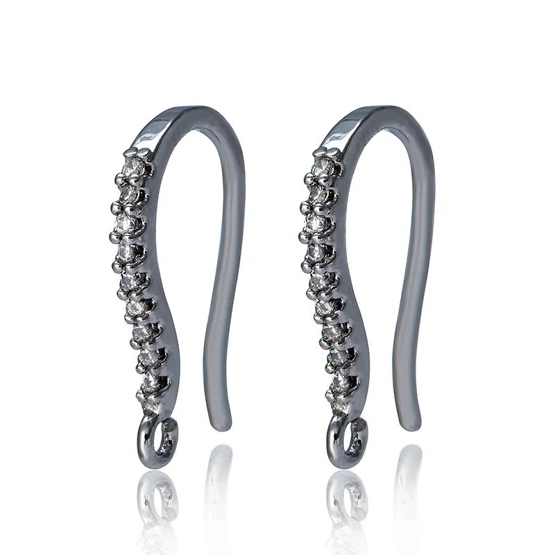 Earrings Clasp Hooks Findings Zirconia Handmade DIY Women Tassle Dangle Earrings Accessories