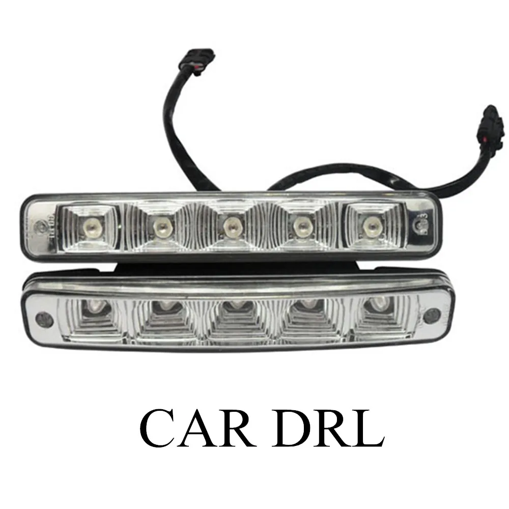 Новейшие Автомобильные дневные ходовые огни 2 шт./компл. 5 LED DRL Белый