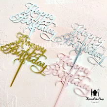 Happy Birthday Cake Interpolation Acrylic Birthday Cake Interpolation Acrylic Interpolation Handwritten English card insertion