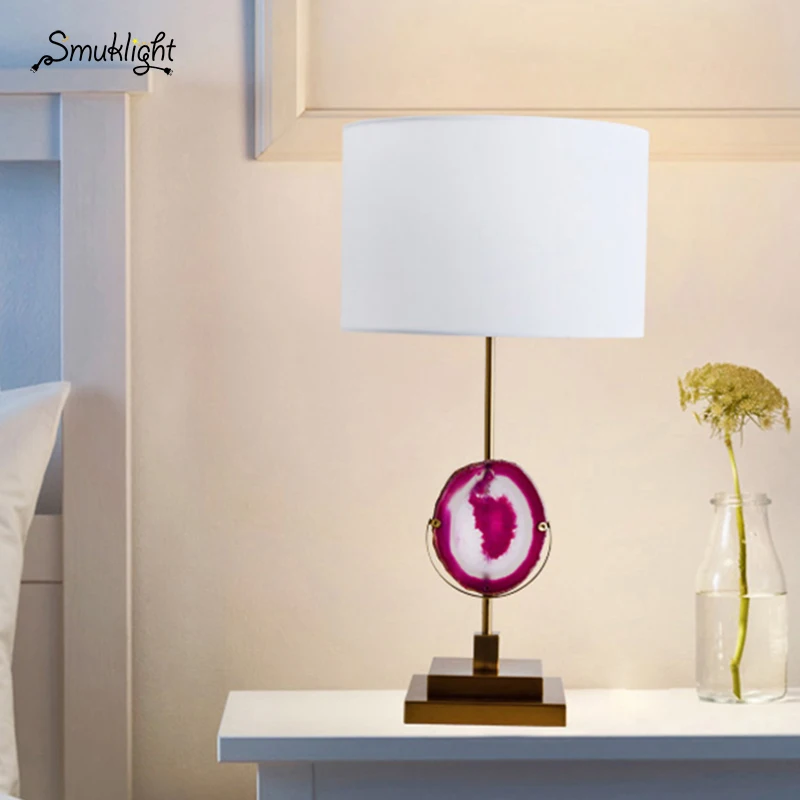 SmukLight креативный Агат настольная лампа современный минималистичный дизайн настольная лампа для учебы гостиная спальня светодиодные настольные лампы