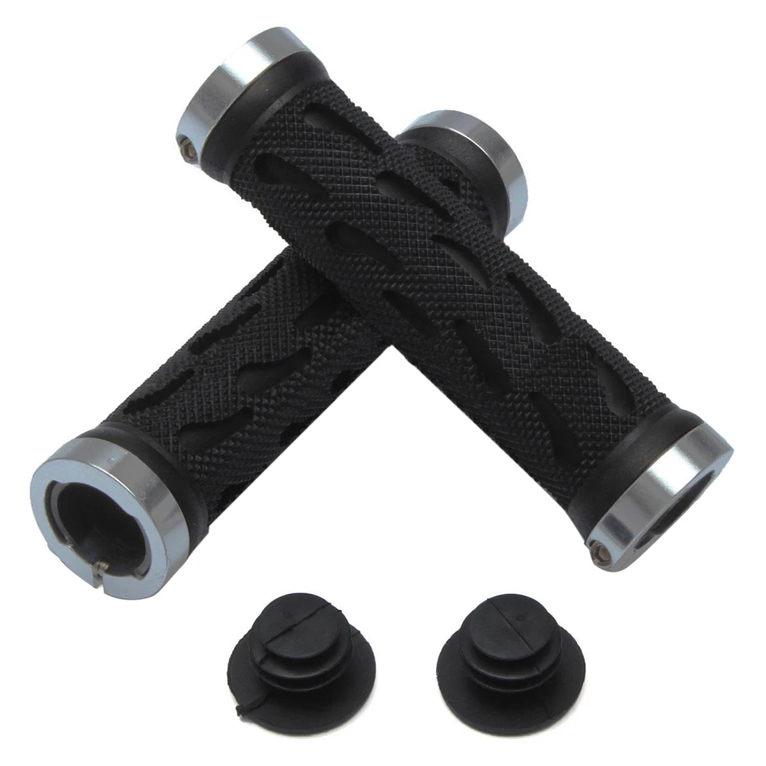 

2Pcs Double Lock On Locking Bike Cycling Handle Grips Mountain Bicycle