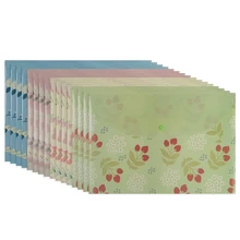 PPYY новая Цветочная папка для документов с кнопками, упаковка из 16(синий, розовый, бежевый, зеленый