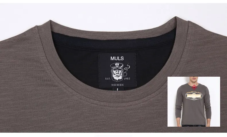 4Colors Mens T shirts long sleeve Print Muls Brand Top Quality T-Shirts Male Auumn Spring Plus size 4XL 3XL Tshirts for Man 2017-08