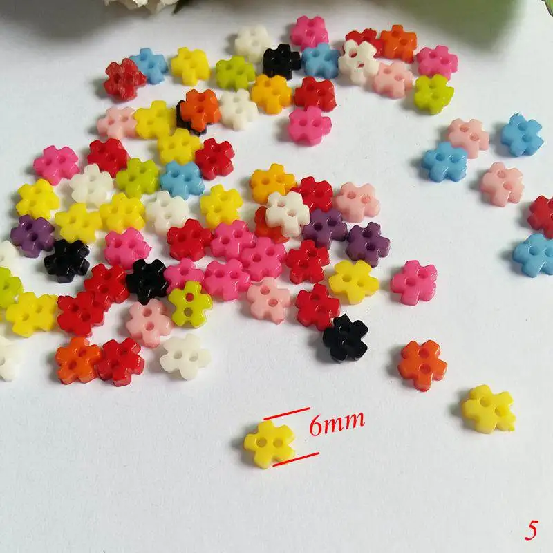 300 шт смешанные мини-пуговицы для кукол, скрапбукинг, маленькие пуговицы из смолы 6 мм, модные декоративные аксессуары для рукоделия - Цвет: Style 5