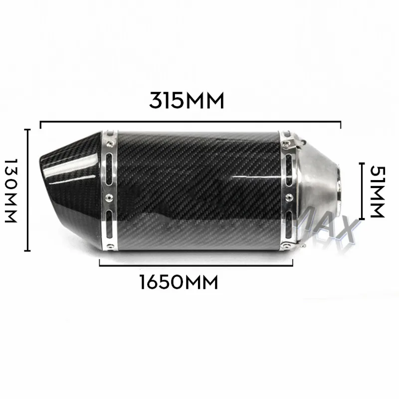 Универсальный 51 мм Мотоцикл Скутер M4 углеродного волокна выхлопная труба мото глушитель мотоцикла для CBR1000RR S1000RR GSXR750 ER6N
