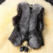 Black Faux Fur Vest Warm Winter Fur Jacket Coats for Women Fashion Female Fur Vest