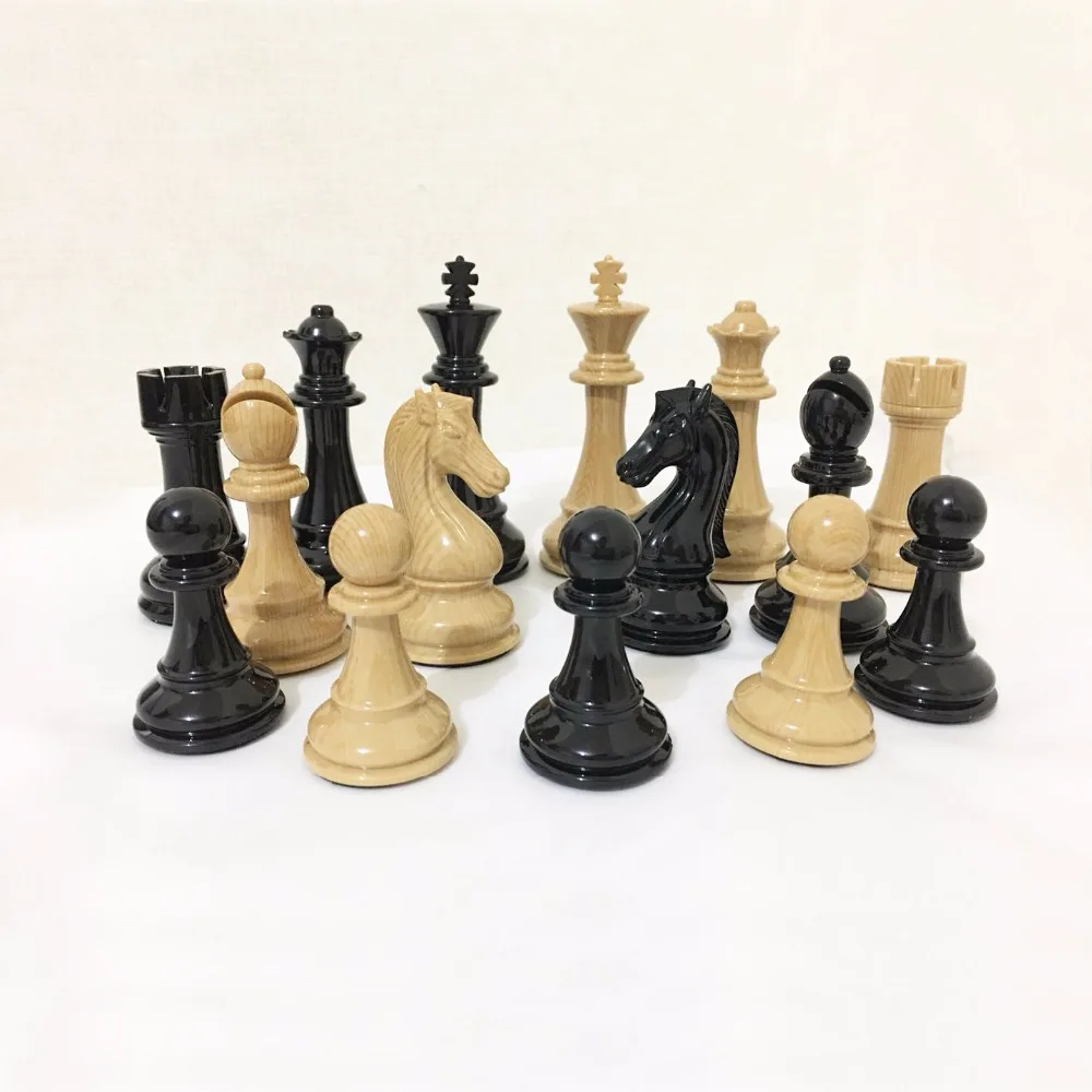 The Study Analysis Plastic Chess Pieces & Wooden Chess Board Combo - 3.1  King