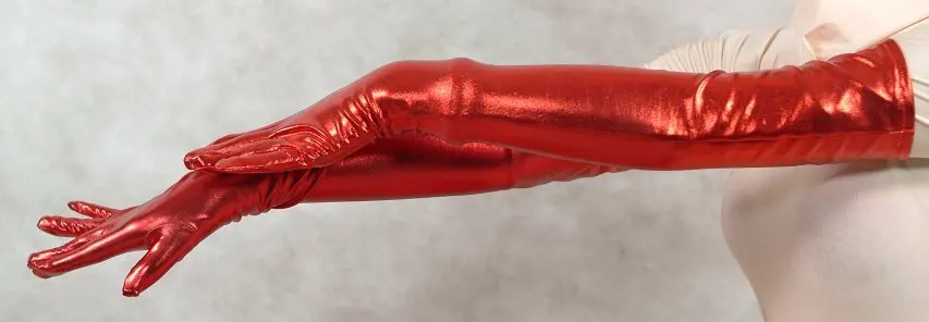 Woman yellow shiny metallic sexy gloves fetish unisex zentai suit classic halloween costumes