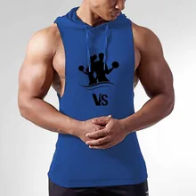 Summer Quick Dry Mens Running Shirts Man Gyms Fitness Tank Top Sleeveless Men Sport Solid Jogger Bodybuilding hooded Vest XXL