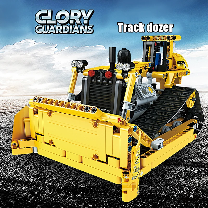 

Remote Control Crawler Bulldozer Truck Building Blocks Model Assembled RC Toy Creative Children's educational toys