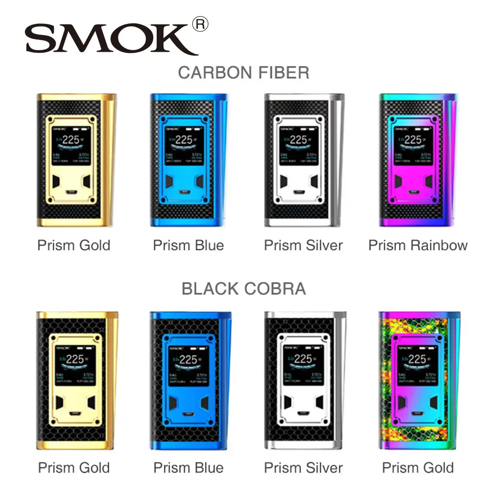 Бокс-мод SMOK Majesty 225W TC роскошная версия набор Luxe Edition с черной коброй и углеродным