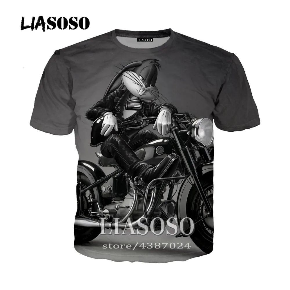 

LIASOSO New Harajuku Style Tees Men Women Casual Cartoon Anime Looney Tunes Bugs Bunny 3D Print T Shirt Tops Brand Clothing A072