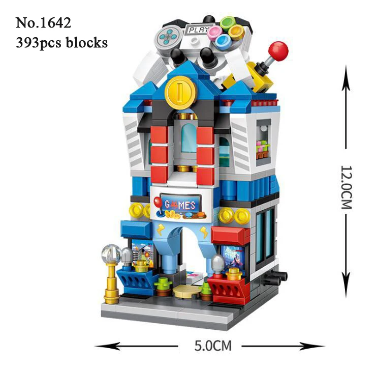Mini Blocks City View Nut shop toy store game hall candy stores Models Building brick educational Toy for Children gifts Mini Blocks City View Nut shop toy store game hall candy stores Models Building brick educational Toy for Children gifts