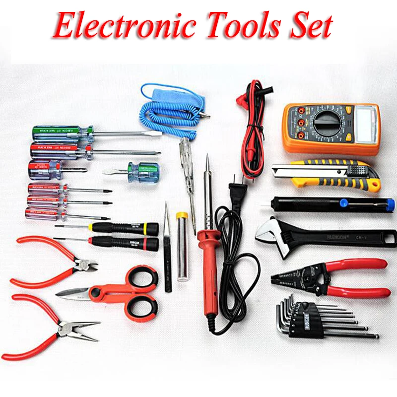 29pcs Electronic Tools Set For Electronic Telecommunications Maintenance Multifunction Hand Tool Sets LCD Digital Multimeter 29pcs Electronic Tools Set For Electronic Telecommunications Maintenance Multifunction Hand Tool Sets LCD Digital Multimeter
