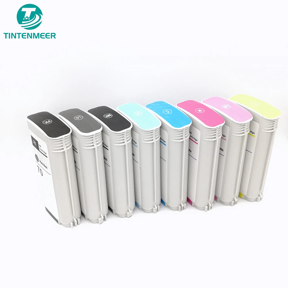 

TINTENMEER Remanufactured 8 color set replacement ink cartridge 70 compatible for hp Z2100 Z3100 Z3200 Z5200 Z5400 printer 130ml