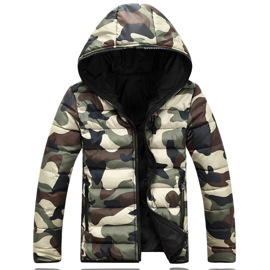 

2017 Winter Men's Down jacket Male Thicken Warm Camouflage Jacket Cold protective clothing Big yards man Hood slim fit Parkas