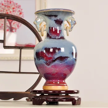 

Creative Fashion Porcelain Handicraft Vase Jun Porcelain Table vase Home Furnishing Decoration Desk Flower Vases For Homes