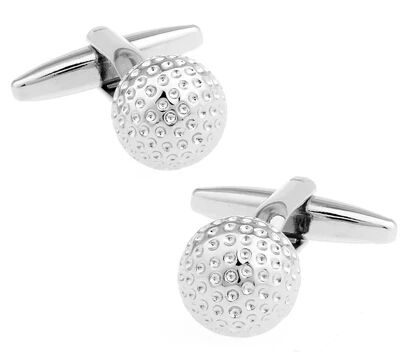 

Free Shipping Golf Cuff Links Silver Color Copper Sport Ball Design Best Gift For Men Cuff Links Wholesale&retail