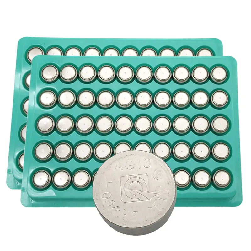 

Newest Hot Sale 100Pcs AG13 357A A76 303 LR44 SR44SW SP76 L1154 RW82 RW42 Alkaline Button Cell Battery Long Lasting