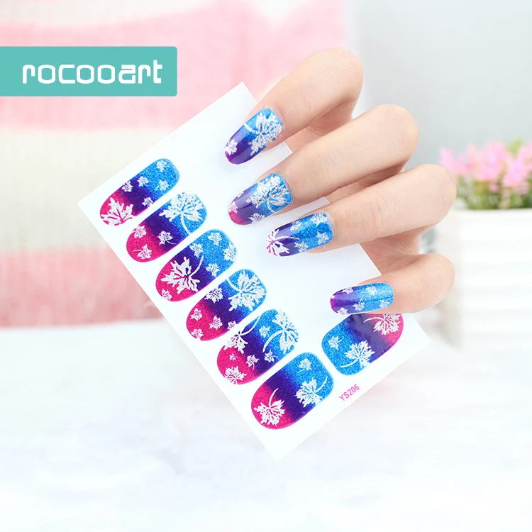 Наклейки для ногтей Rocooart девушек градиентные цвета наклейки цветные красивые