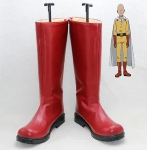 Аниме One Punch Man Сайтама Косплэй обувь Красные сапоги костюм Cos на заказ