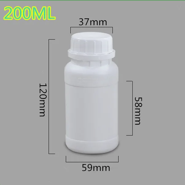 

5PCS/set 200ML Food Grade Thicken fluorinated bottle Round organic solvent sample bottles Chemical packaging container